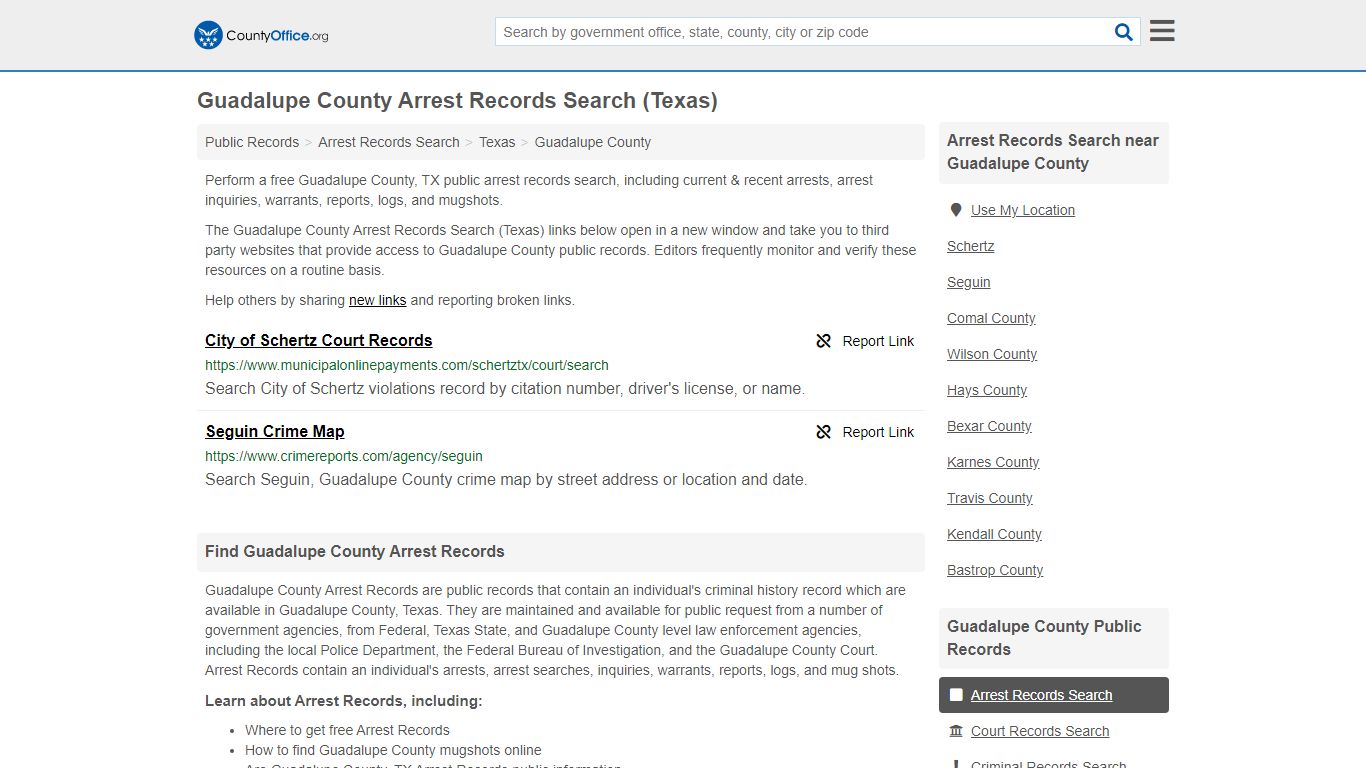 Arrest Records Search - Guadalupe County, TX (Arrests ...